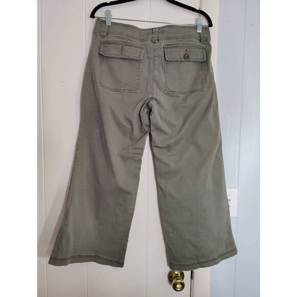 Trina Turk cotton blend wide leg cropped pants, size women's 6 - Picture 2 of 4